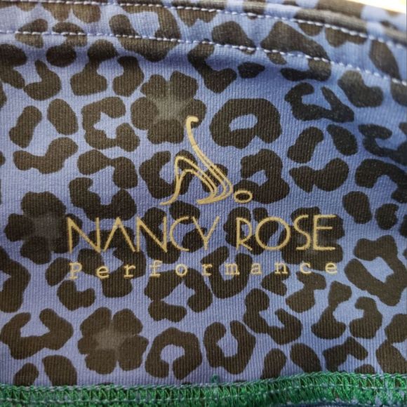Nancy Rose Blue Leopard Print Athletic Leggings - Picture 4 of 7